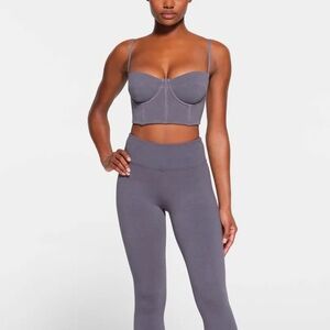 Skims outdoor bustier corset top with boning, size small, blue, great condition